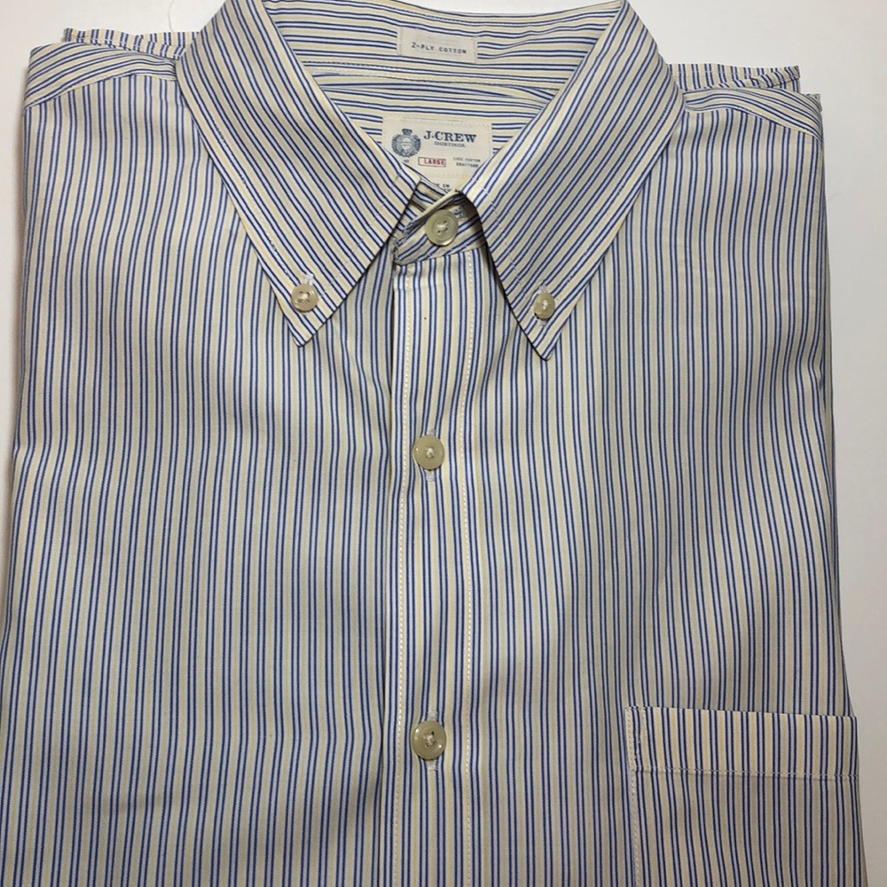 J Crew Long Sleeve Button Down Striped Shirt size Large